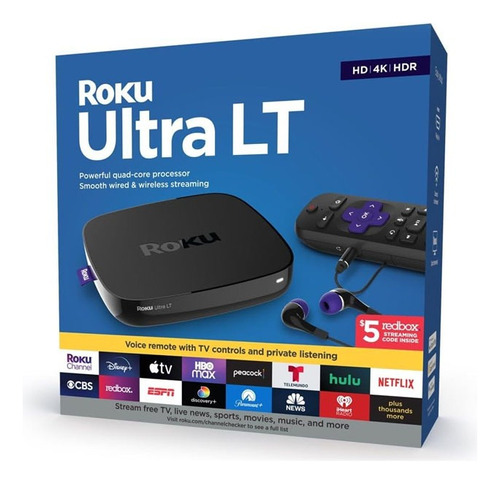 Roku Ultra Lt 4662 De Voz 4k Negro Con 1gb De Memoria Ram Rf