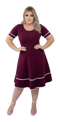 Vestido Midi Boneca Godê Evangelico Femenino Rodado Barato