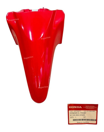 Guardabarro Delantero Honda Wave 110 S Rojo Original Paperin