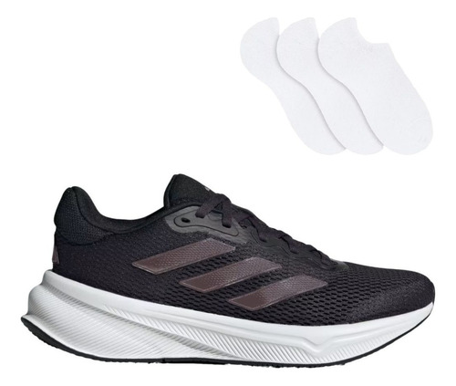 Tênis Corrida adidas Response Feminino + 3 Pares De Meias