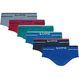 Cueca Lupo 624 Kit 6 Peças Slip Microfibra Sem Costura Origi