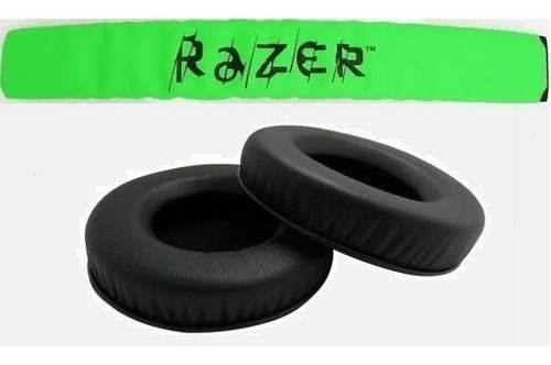 Kit Par Espuma + Headband Compatível Para Razer Kraken