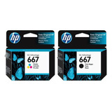 Combo Cartucho Hp 667 Color + Negro Original 1275 2374 2375