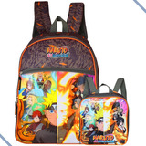 Mochila De Alças Com Lancheira Térmica Naruto Shippuden Cor Água