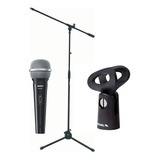 Kit Microfono Sv100 Shure + Base Y Abrazadera Proel Lw Ms10