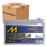 Kit 10 Baterias Moura Estacionária 12v 7ah Alarme Nobreak 