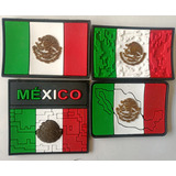 Set De Parches Táctico Militar Pvc Bandera México Tricolor