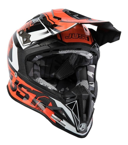 Casco Just1 J12 Dominator Orange 100% Carbono Premium