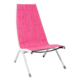 Silla Sillón Jardin Pileta Exterior Aluminio Textileno Ct Color Fucsia