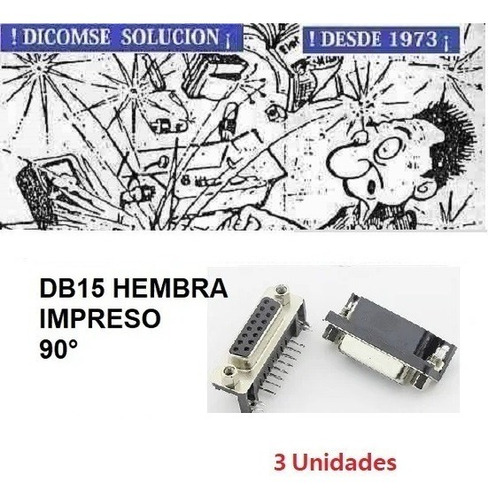 Db15h-ci Ficha D-b15 90° Cic Imp - Conector Db15 Hembra X 3u