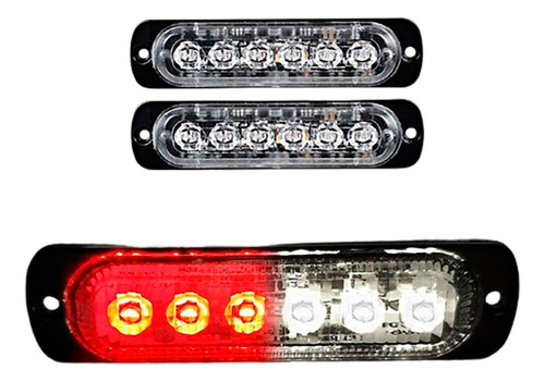 2 Faróis 6 Leds Cada Vermelho E Azul