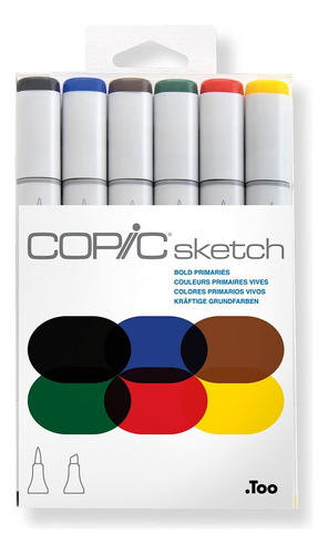 Marcadores Copic Sketch 6 Piezas Colores Primarios