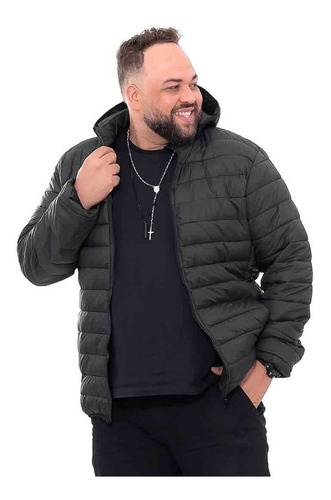 Jaqueta Puffer Masculina Plus Size Forrada Bobojaco