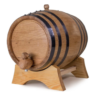 Barril D 20 Litros Roble Blanco, Aro Negro, Personalizado | Envío gratis