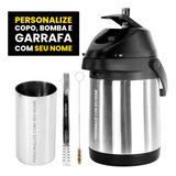 Kit Tereré Inox Garrafa Copo Bomba 03 - Personalize Seu Nome