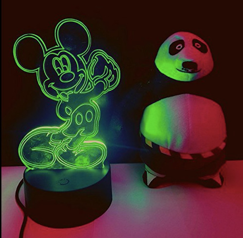 Lampara 3 D  Rgb 7 Colores Mickey Mouse