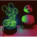 Lampara 3 D  Rgb 7 Colores Mickey Mouse