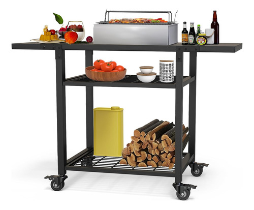 Raxsinyer 42 X 20  Three-shelf Grill Table Grill Cart Outdoo