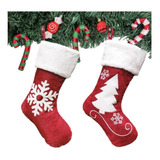 Botas Decorativas De Navidad Santa Claus Reno 2 Piezas Dht
