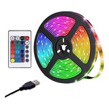 Tira Luz Led Rgb Usb 2m Tv Pc Control Remoto Tuning