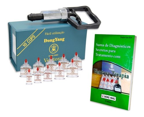 Kit Ventosaterapia Dong Yang C/10 Copos Dong Bang+livro Suma