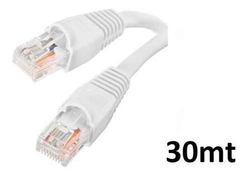 Cabo De Rede Internet 30 Metros Branco Lan Utp Crimpado Rj45