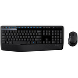 Kit De Teclado Y Mouse Inalámbrico Logitech Mk345 Español De Color Negro