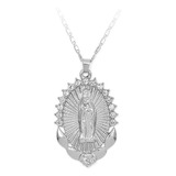 Medalla Virgen María Collar Con Cadena De Acero Inoxidable