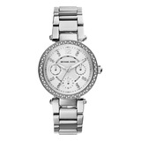 Reloj Michael Kors Mini Parker Para Mujer En Tono Plateado M