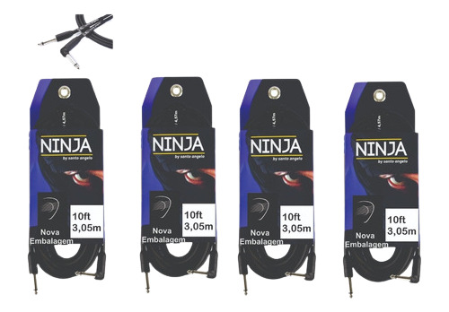 Kit Com 4 Cabo Santo Angelo Ninja P10 X P10l - 10ft / 3,05m