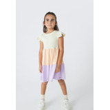 Vestido Infantil Curto Com Babado Hering Kids