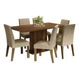 Juego Comedor Mesa Tapa Madera 6 Sillas Renata Madesa M/i