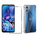 Película 3d Vidro+ Capa Antishock Compatível Moto G54 5g 6.5