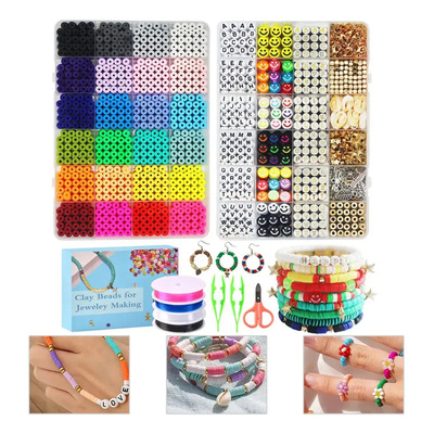 7200 Cuentas De Cristal,diy Pulseras Collares Bisutería Con Cuentas De Letras,cuentas Para Joyería Con Tijeras Y Pinzas Para Niños,crear Artesanías Pulseras,collares Y Pendientes Con Cuerda Elástica | MercadoLibre