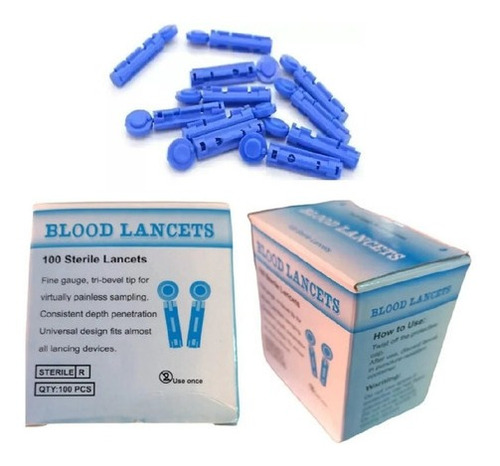 Caja De Lancetas Estériles 100 Unidades Para Prueba Glicemia