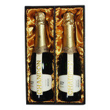 Caja De Cartón Rígido Forrada Botella De Champagne 375 Ml X2