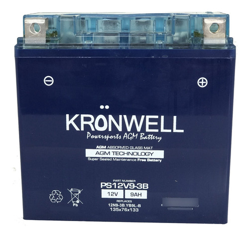 Bateria Cuatriciclo Kronwell 12n9-3b / Yb9l-b Mondial Fd 250