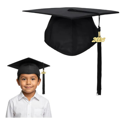Birrete Sombrero De Graduación Con Borla Negro Niño | MercadoLibre