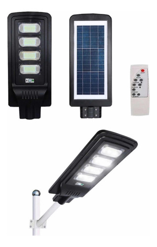 Reflector Solar Led 120w Panel Calle Sensor Luz Fría Exterio