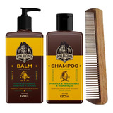 Kit Balm E Shampoo Para Barba Lemon Bone + Pente Don Alcides