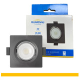 10 Spot Led Preto Quadrado Embutir 3w Branco Quente 3000k