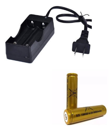 Cargador Baterias 18650 Y Par De Pilas Ljk 8800 Mah 4.2v