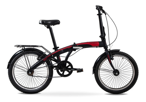 Mountain Bike Plegable Topmega Agile R20 20  1v Frenos V-brakes Color Negro/rojo  