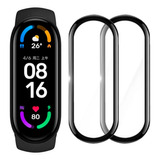 Mica Rígida Full Glue Xiaomi Mi Band 7 Bisel Negro (2 Pzas)