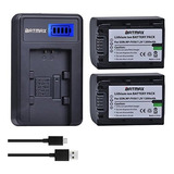 2 Paquetes Batería Lcd Cargador Para Np Fv30 Np Fv40 N...