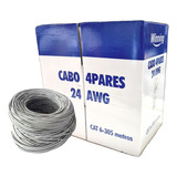 Caixa 305m Cabo De Rede Utp Rj45 Cat6 Cinza Cx 305 Metros