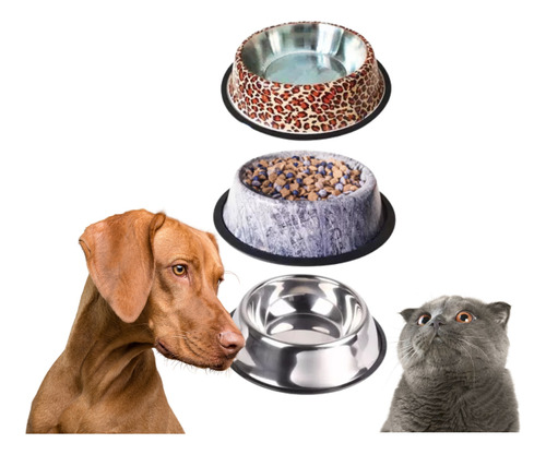 Comedero Para Perros Alimento Acero Inoxidable Plato Small