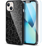 Funda Para iPhone 13 Animal Print Negro Delgada Protectora