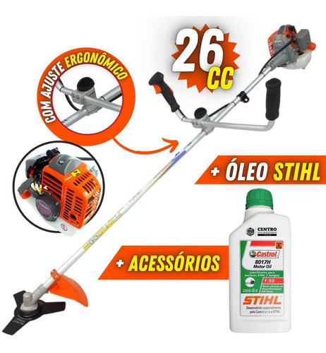 Roçadeira Vr260p 26cc À Gasolina P/ Jardins + Óleo Stihl 2t