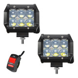 2 Reflectores Led Cree Lupa 18w 3000lm Motos + Switch
